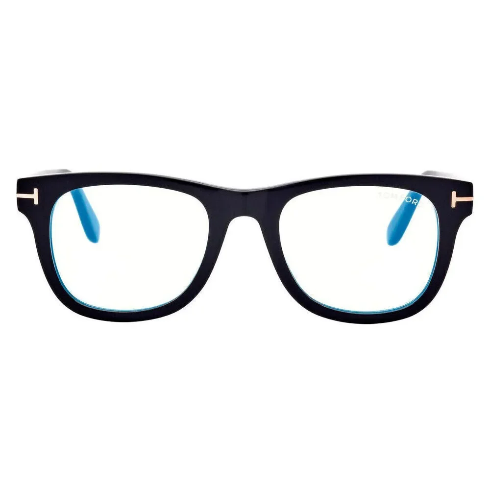 Tom Ford FT5820 Eyeglasses Shiny Black Blue Acetate Square